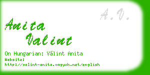 anita valint business card
